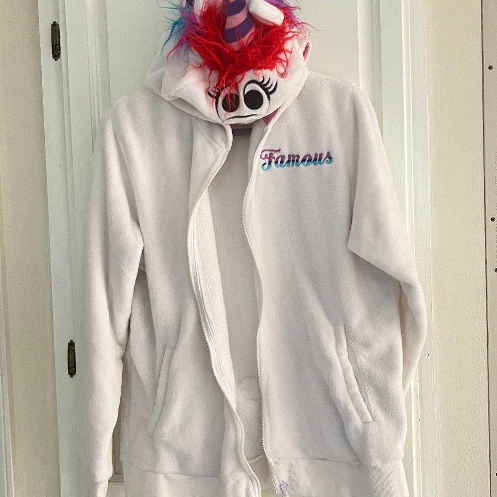 Disney Rainbow Unicorn FAMOUS Hoody Girls Size XXL Like NEW
